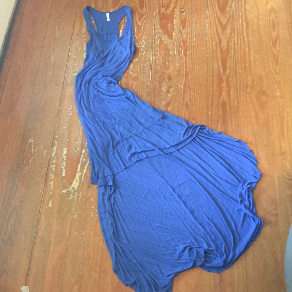 Blue asymmetrical summer dress